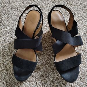 Franco Sarto Black Ankle Strap Sandals